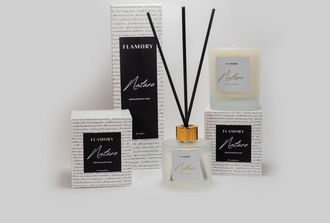 Duftpinde og duftlys gavesæt, hvid