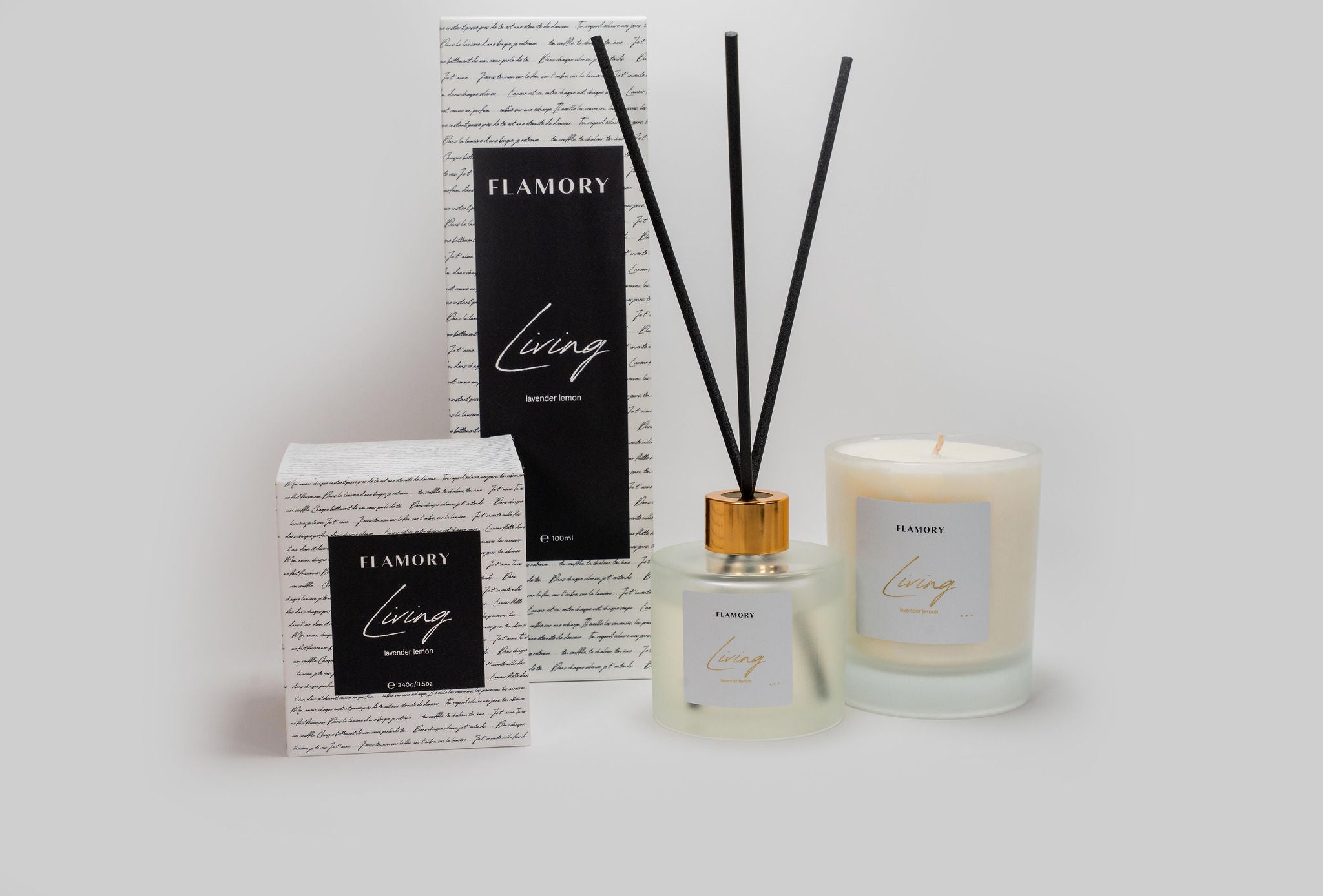 Duftpinde og duftlys gavesæt, hvid