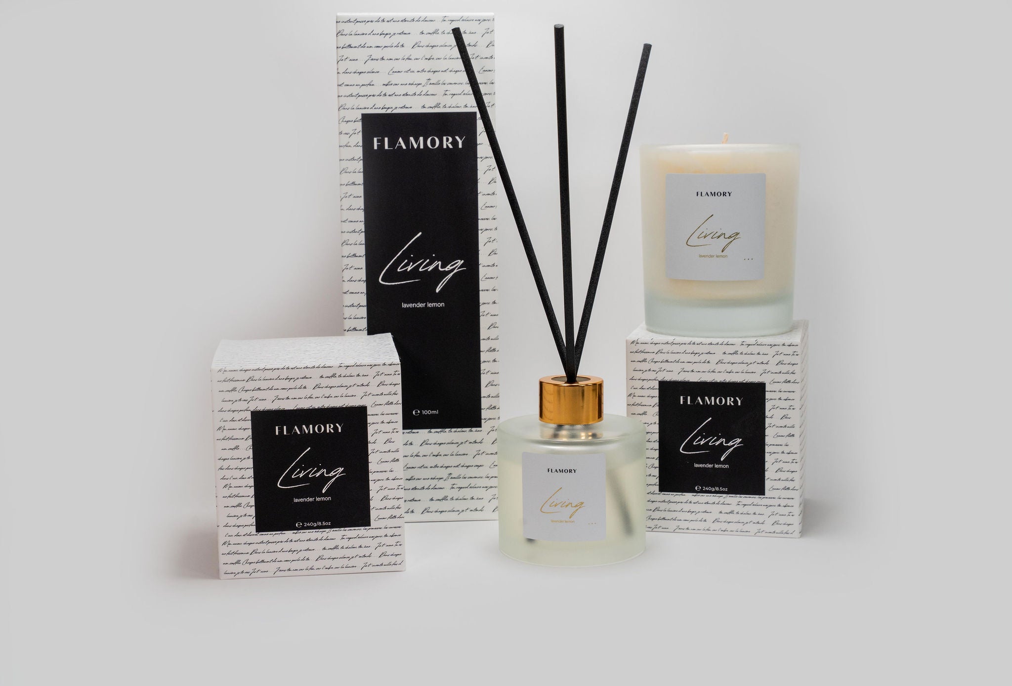 Duftpinde og duftlys gavesæt, hvid