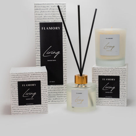 Duftpinde og duftlys gavesæt, hvid