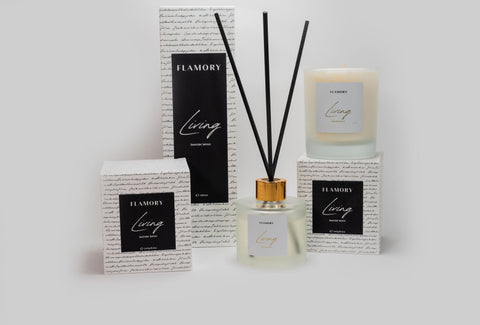 Duftpinde og duftlys gavesæt, hvid