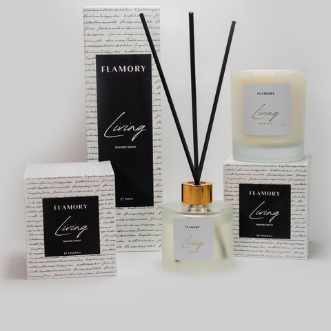 Duftpinde og duftlys gavesæt, hvid