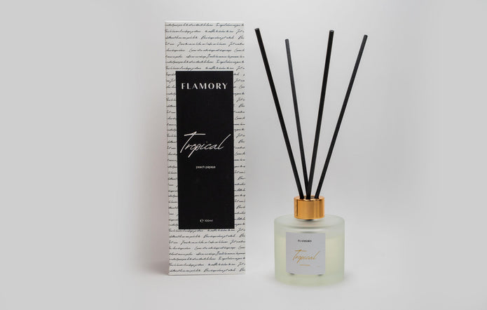 Duftpinde, Glas, hvid