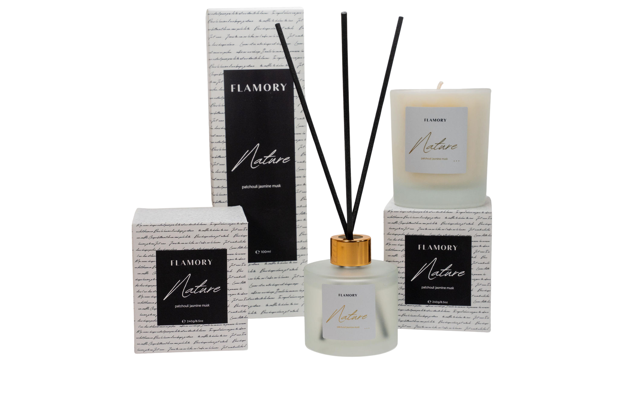 Duftpinde og duftlys gavesæt, hvid