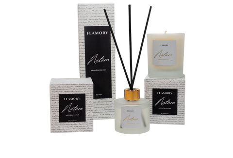 Duftpinde og duftlys gavesæt, hvid