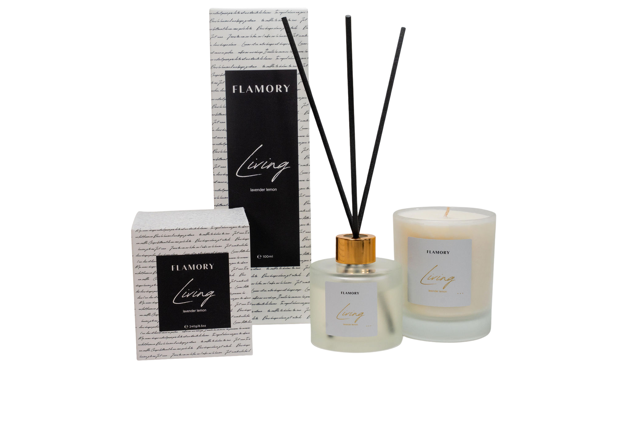 Duftpinde og duftlys gavesæt, hvid