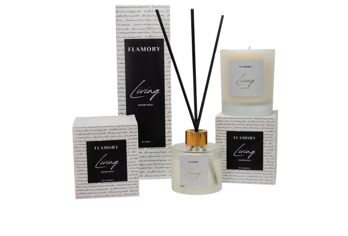 Duftpinde og duftlys gavesæt, hvid