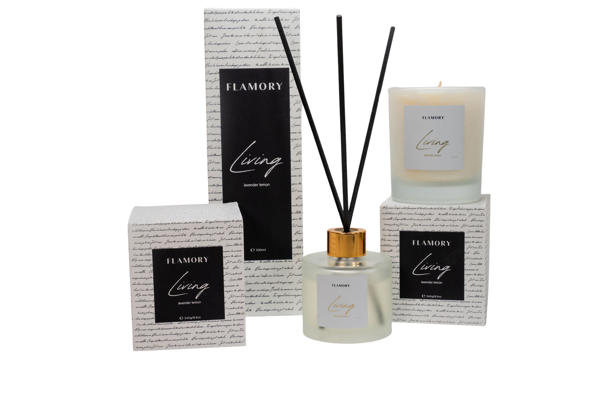 Duftpinde og duftlys gavesæt, hvid