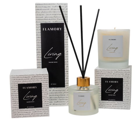 Duftpinde og duftlys gavesæt, hvid